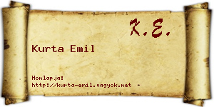 Kurta Emil névjegykártya